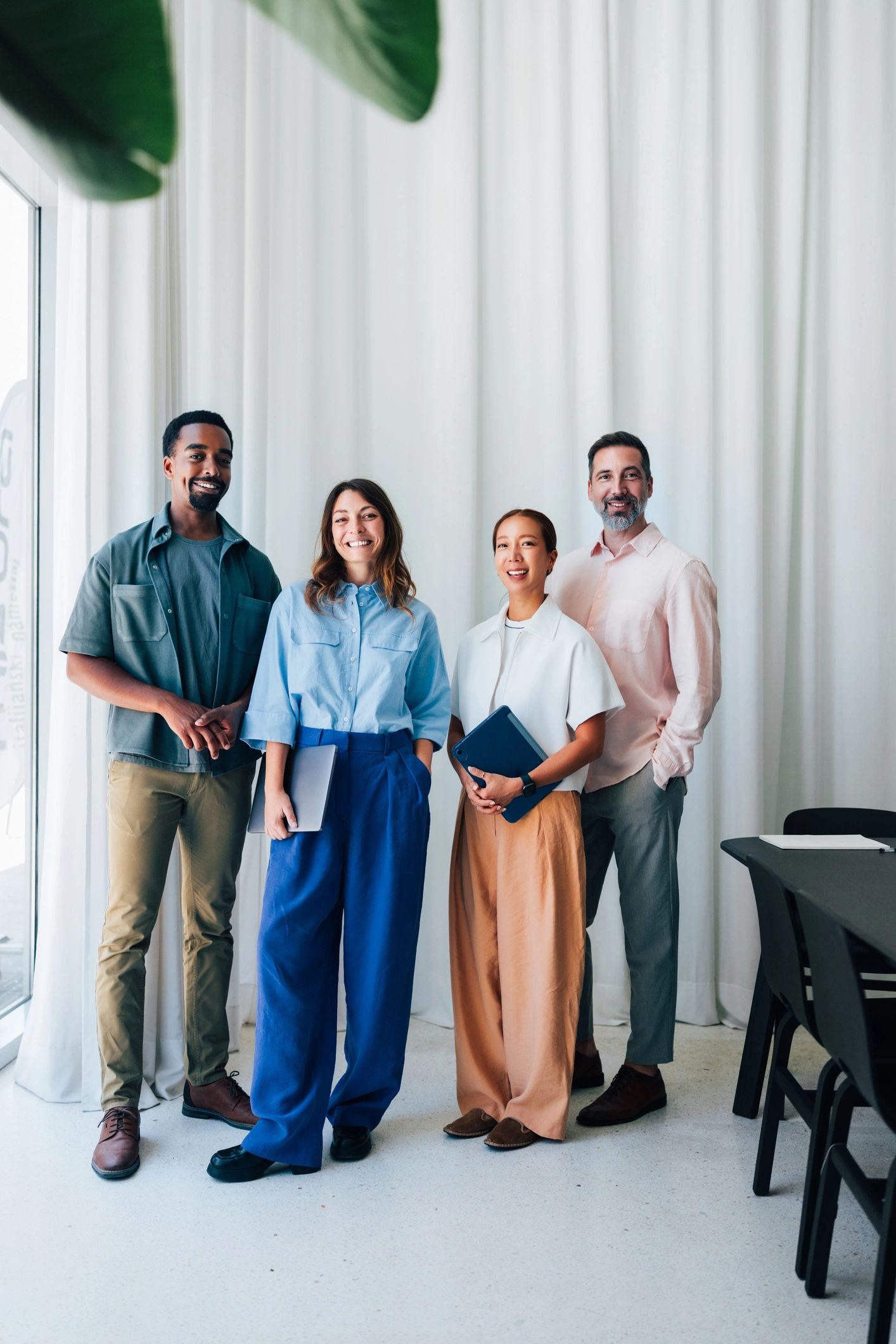Professional service team standing together